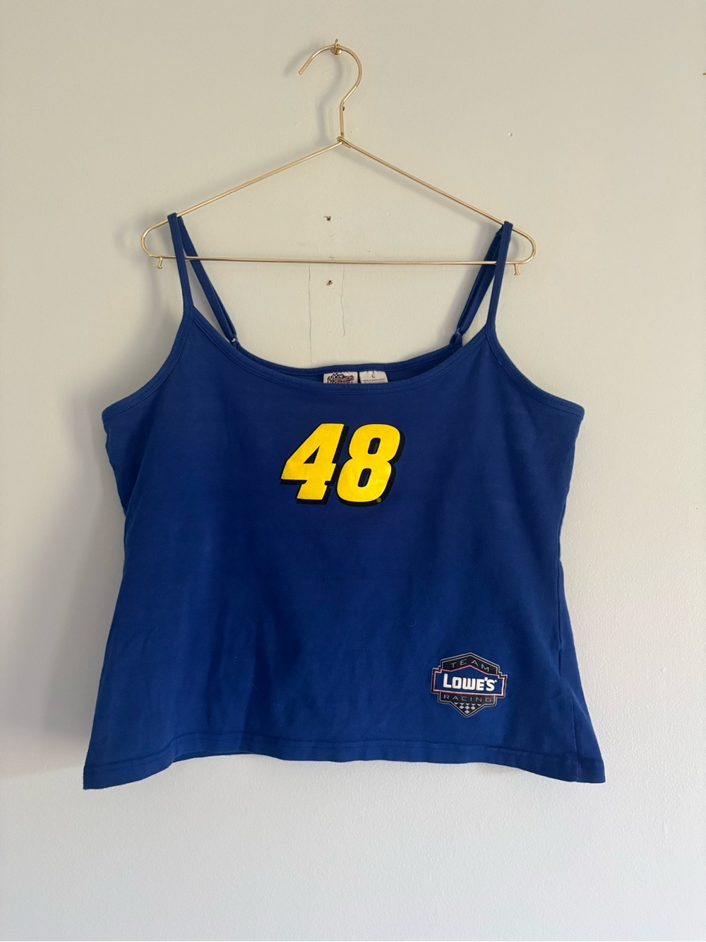 Vintage NASCAR Jimmie Johnson #48 Team Lowe's Racing Cami Tank Top Size L